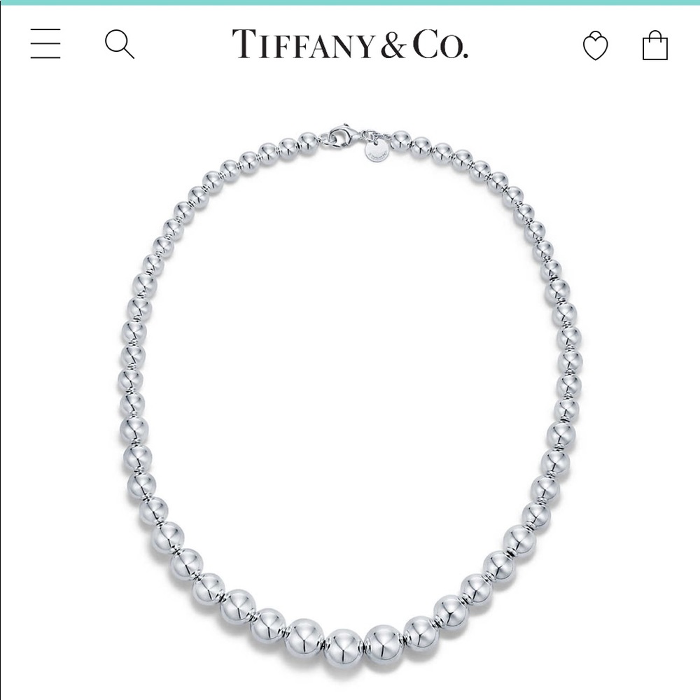 Tiffany & Co. Sterling Graduated Ball Necklace-16”